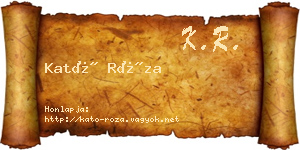 Kató Róza névjegykártya